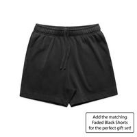 BLD LIFESTYLE CLUB TRACK SHORTS (Unisex Sizing): Faded Black