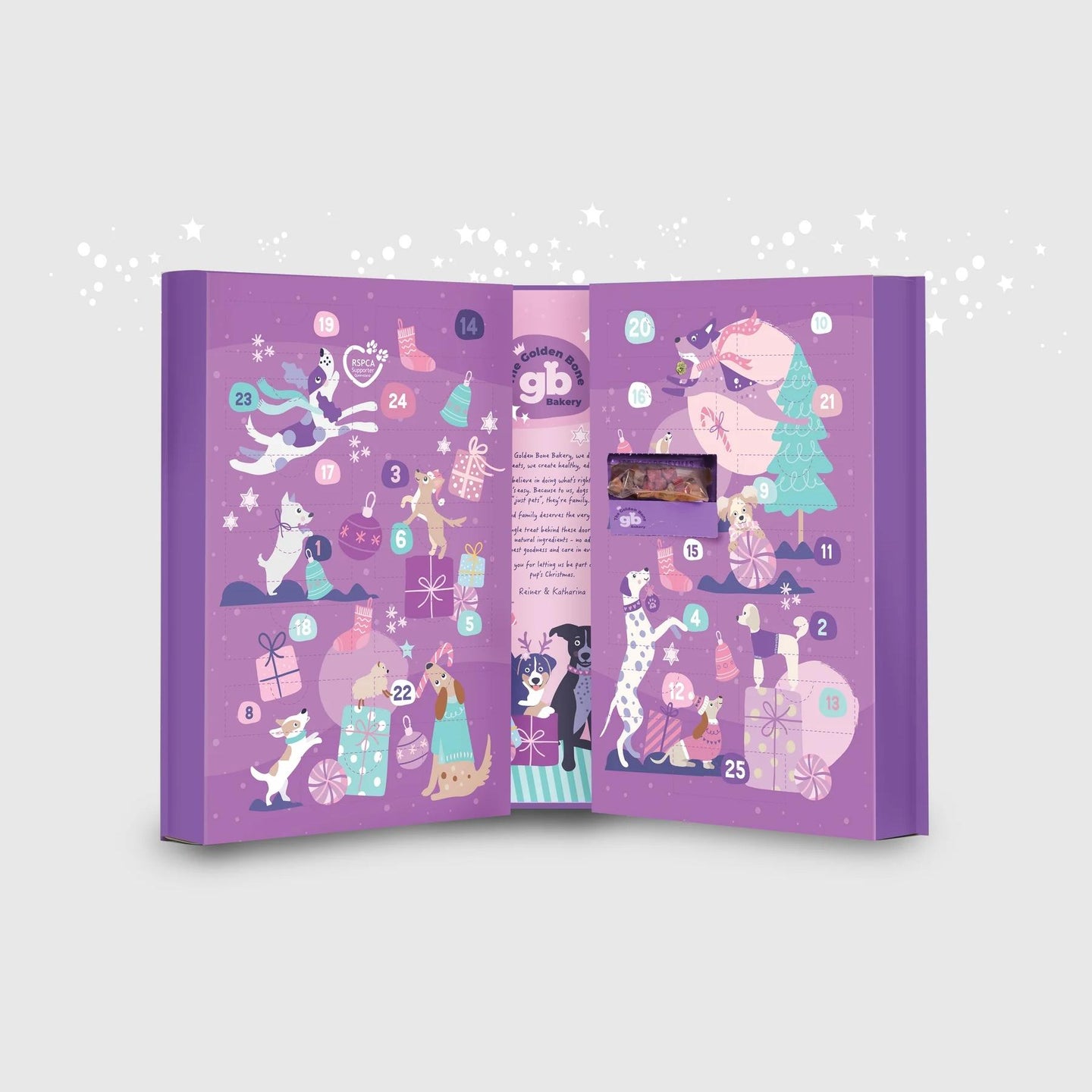 DOG TREATS | Golden Bone Bakery: PINK Christmas Advent Calendar with Dog Treats & Surprise