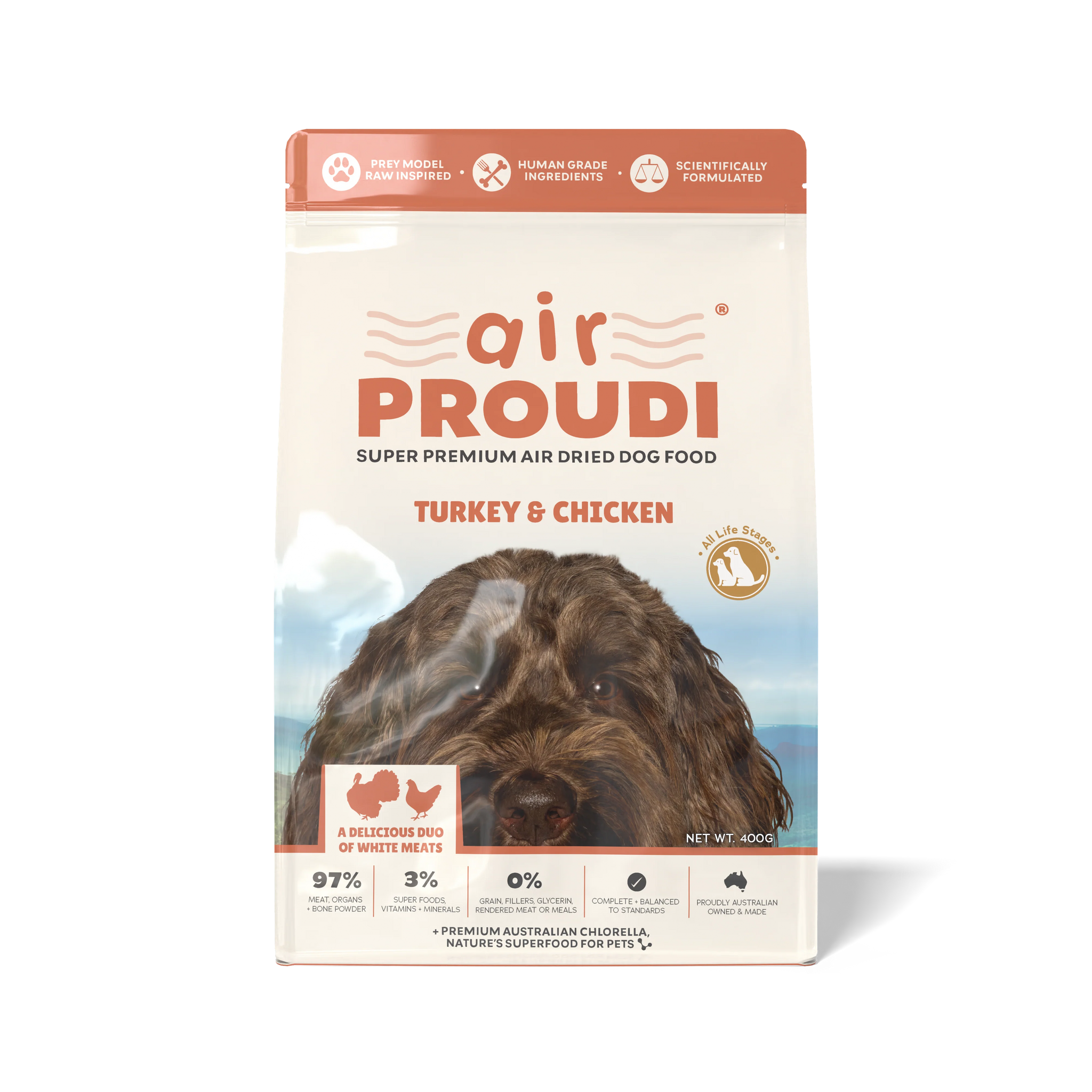 DOG FOOD | Proudi: airPROUDI - Turkey & Chicken 400g