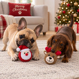 Petlou: Christmas EZ Squeaky Twin Pack Ball - Santa & Reindeer