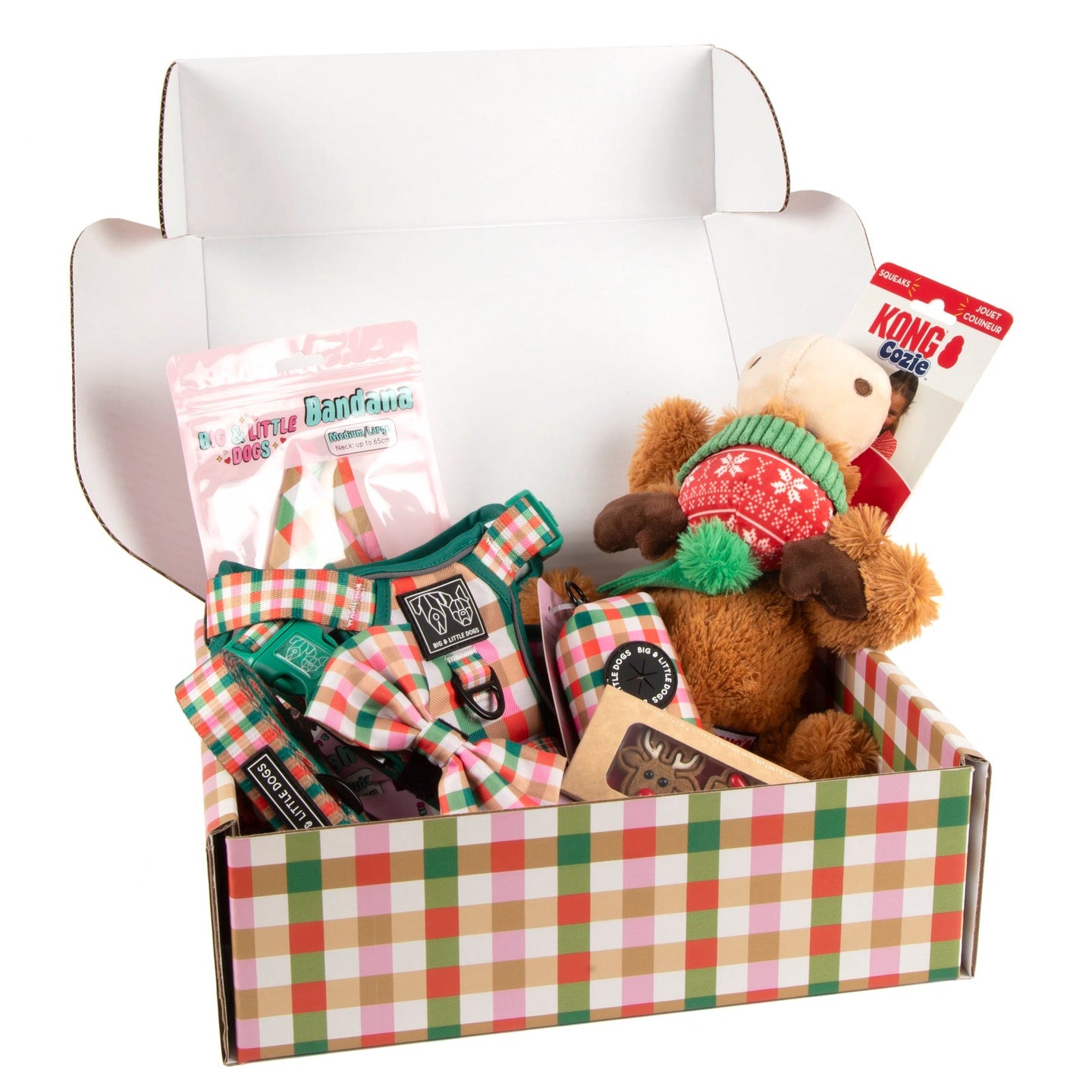 CHRISTMAS EXTRAVAGANZA BOX: "Candy Lane Plaid" All-Rounder Harness & Collar