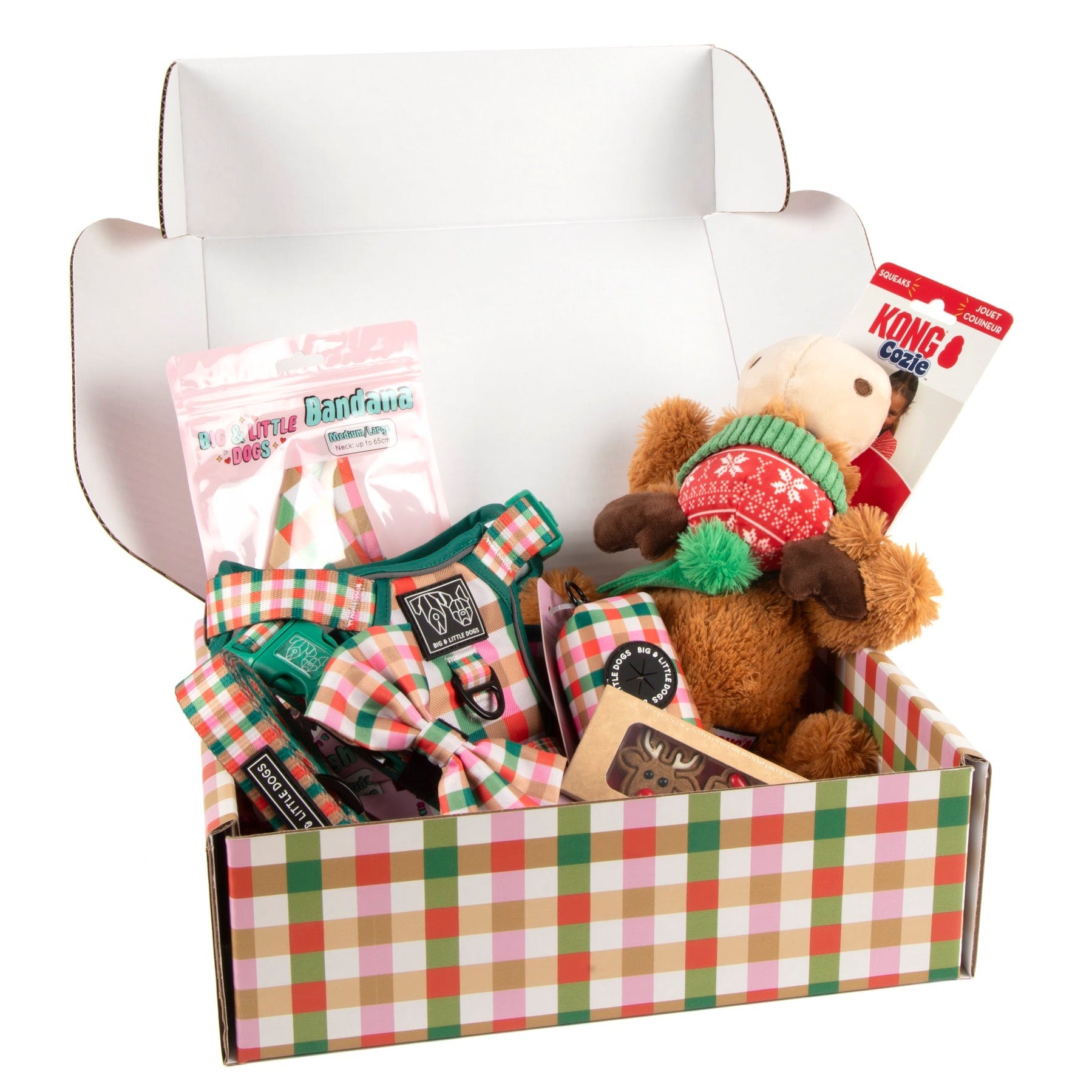 CHRISTMAS EXTRAVAGANZA BOX: "Candy Lane Plaid" All-Rounder Harness & Collar