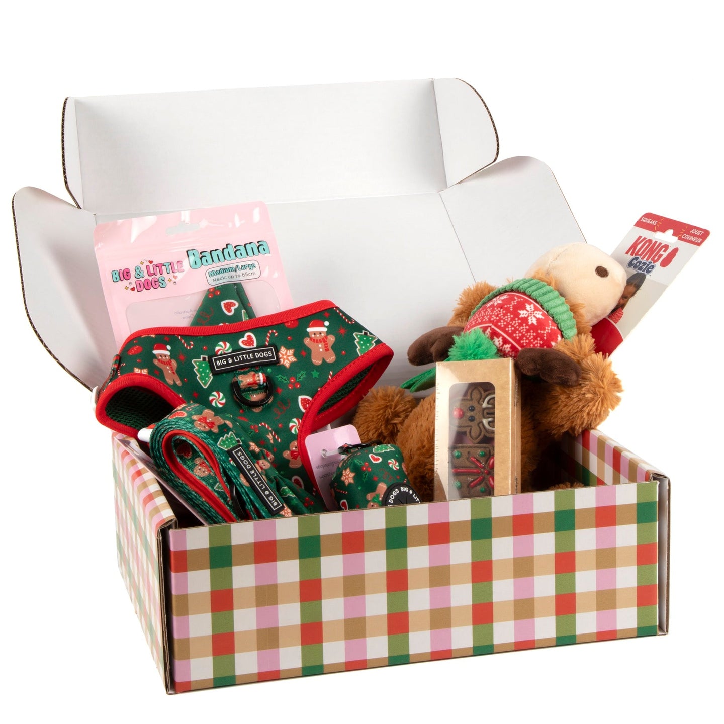 CHRISTMAS EXTRAVAGANZA BOX: "Gingerbread Cutie" Adjustable Harness & Collar