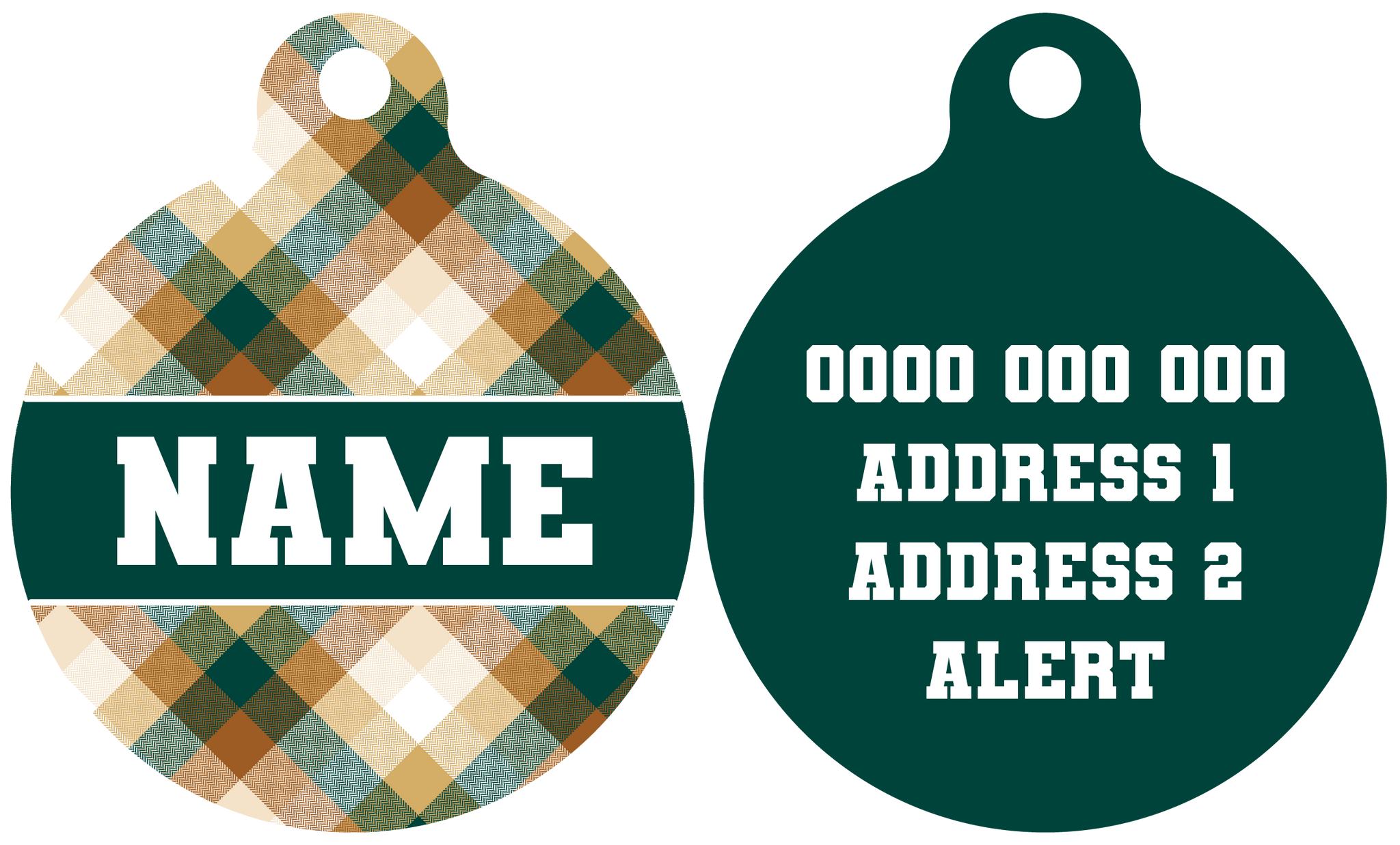 Pet ID Tag | Grandpa Plaid