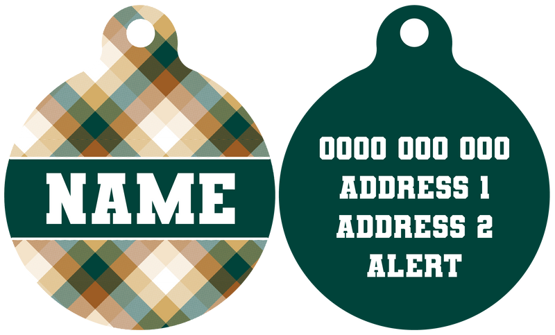 Pet ID Tag | Grandpa Plaid