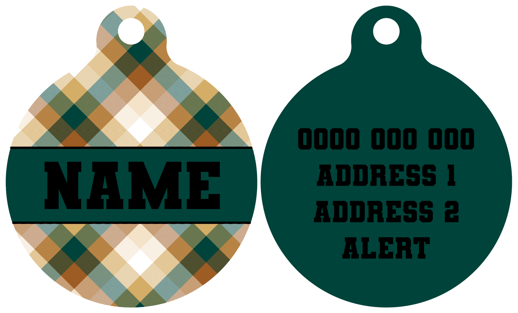 Pet ID Tag | Grandpa Plaid