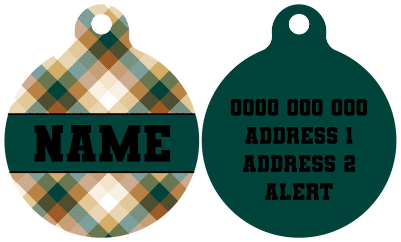 Pet ID Tag | Grandpa Plaid