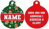 Pet ID Tag | Gingerbread Cutie (Red)