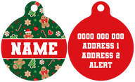 Pet ID Tag | Gingerbread Cutie (Red)