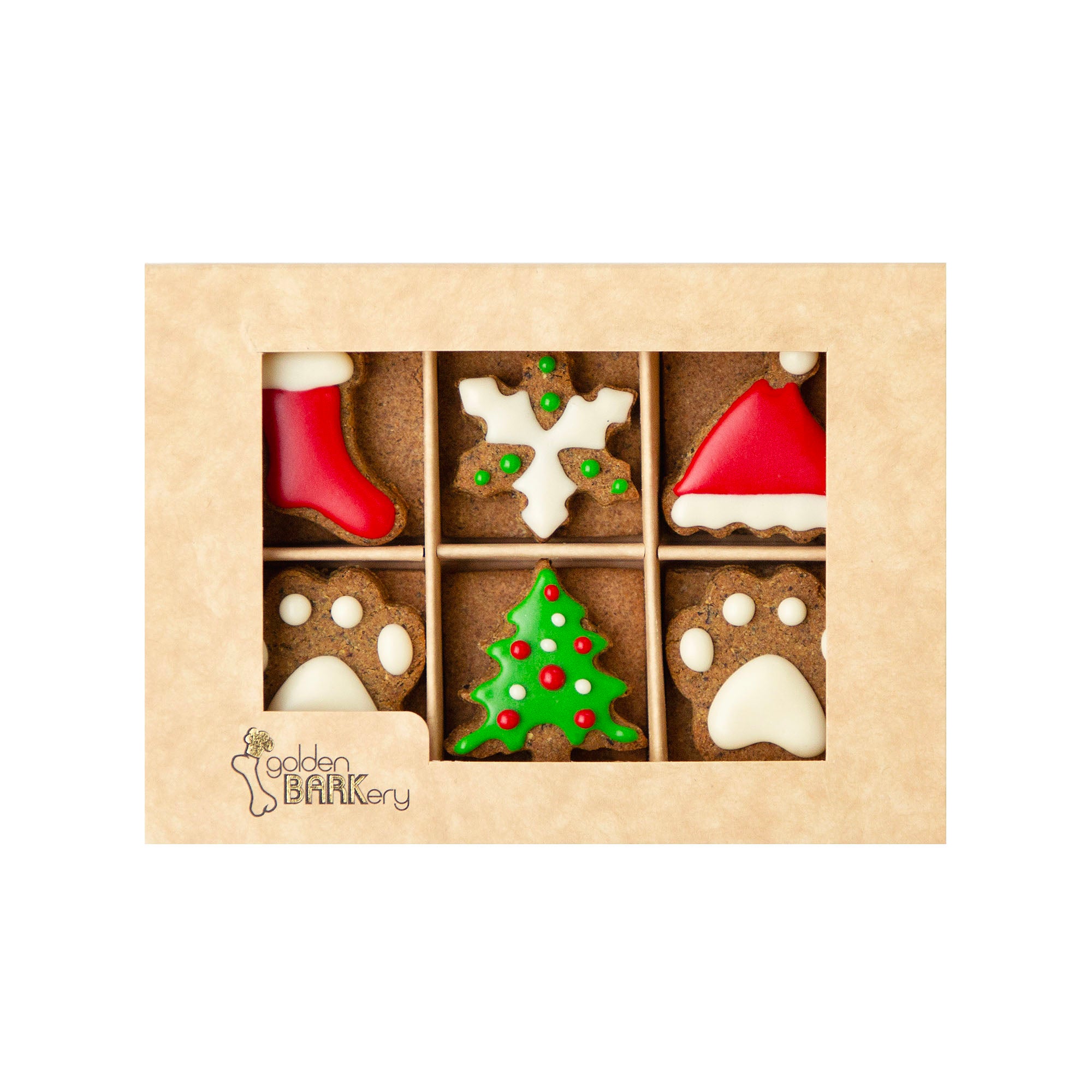 DOG TREATS | Golden BARKery: Christmas 12 Pup Biscuits Box