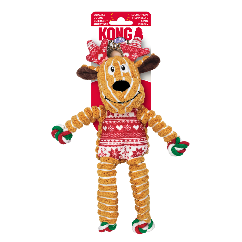 KONG: Christmas Holiday Floppy Knots Reindeer - Red {FACTORY SECONDS}