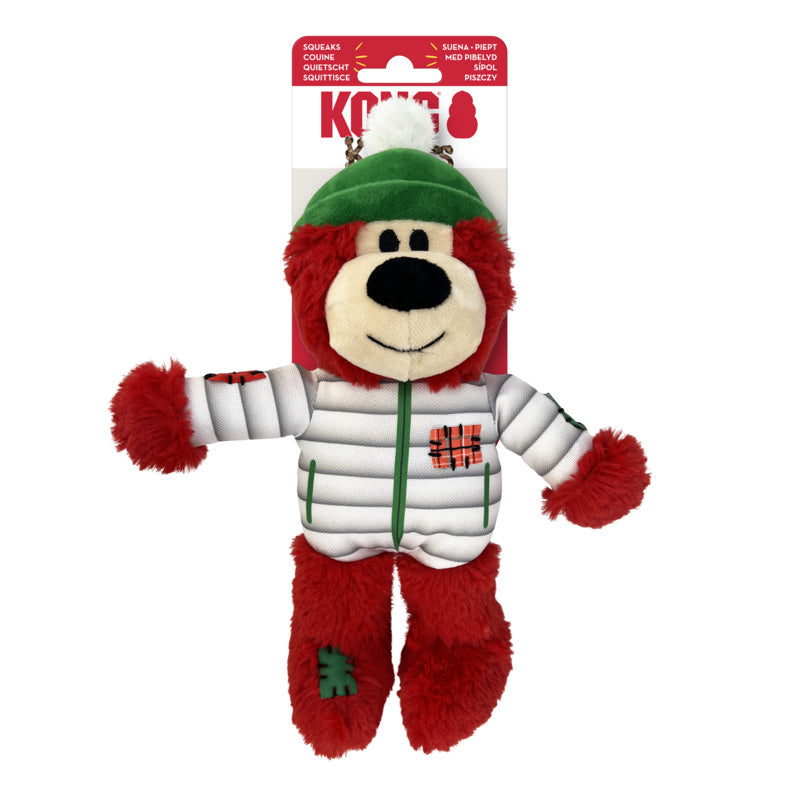 KONG: Christmas Holiday Wild Knots Bear Red & White (Small/Medium)