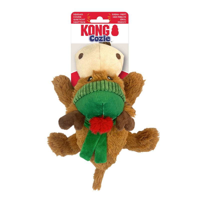 KONG: Christmas Holiday Cozie Reindeer Dog Toy - Green Hat