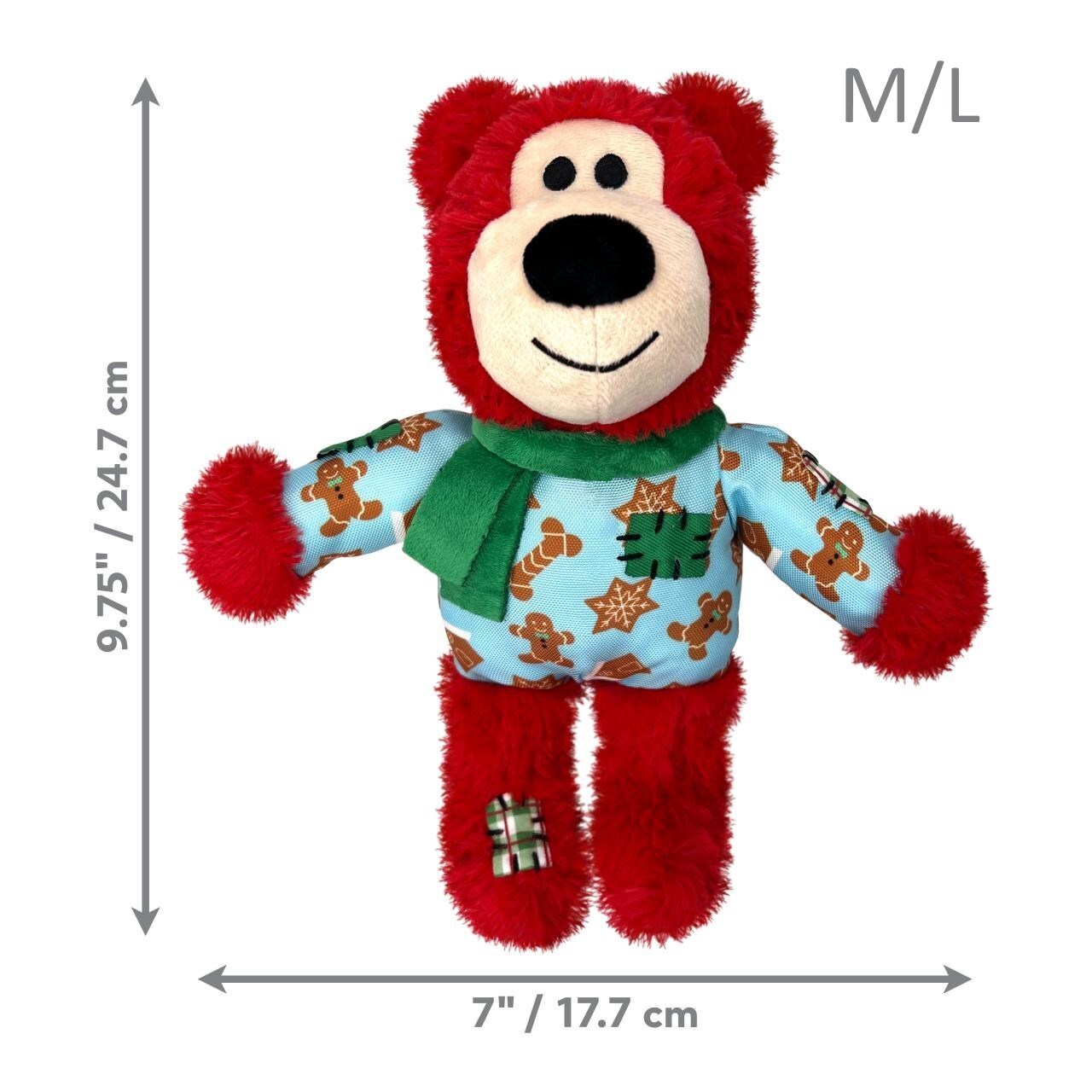 KONG: Christmas Holiday Wild Knots Bear Red (Medium/Large) (NEW)