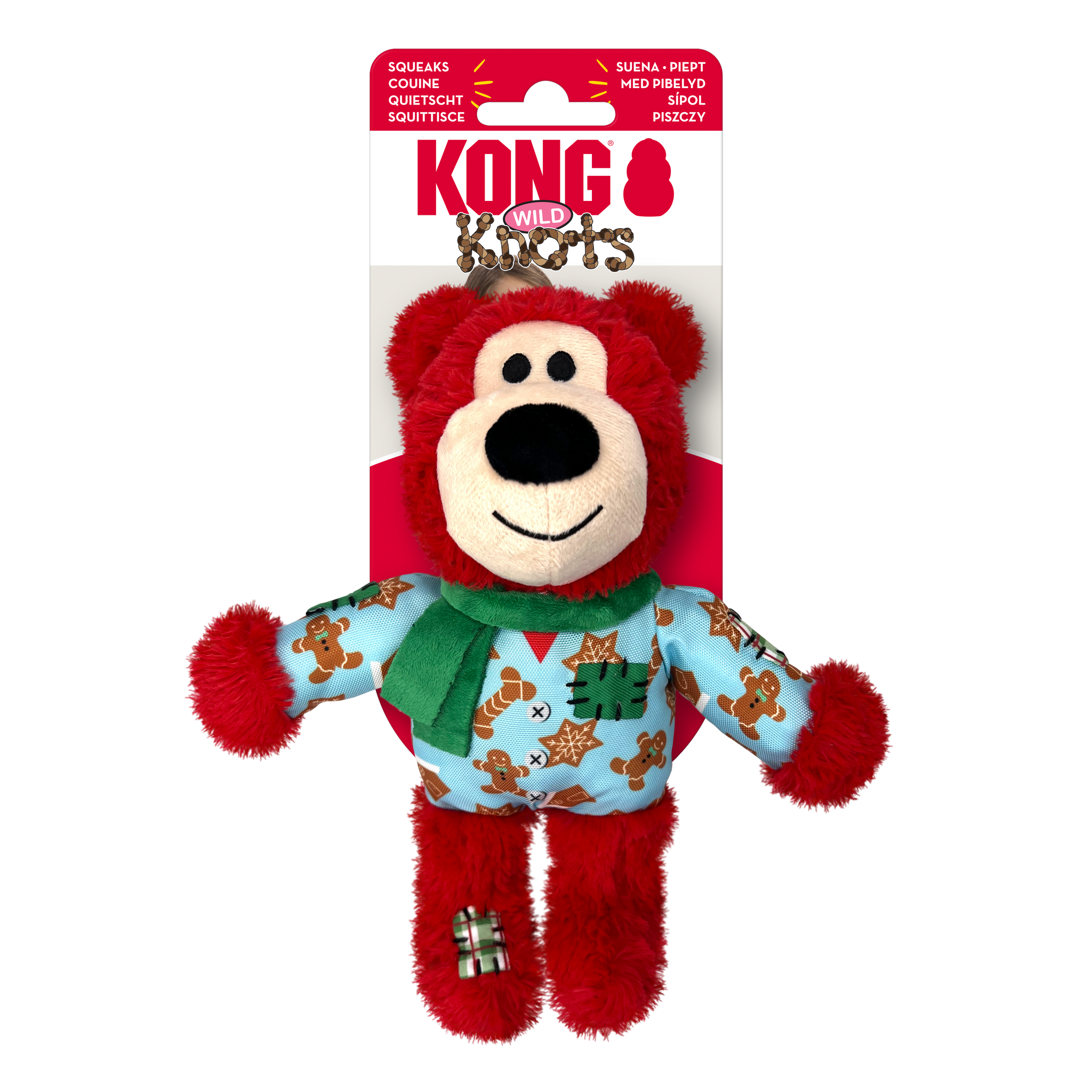 KONG: Christmas Holiday Wild Knots Bear Red (Medium/Large) (NEW)