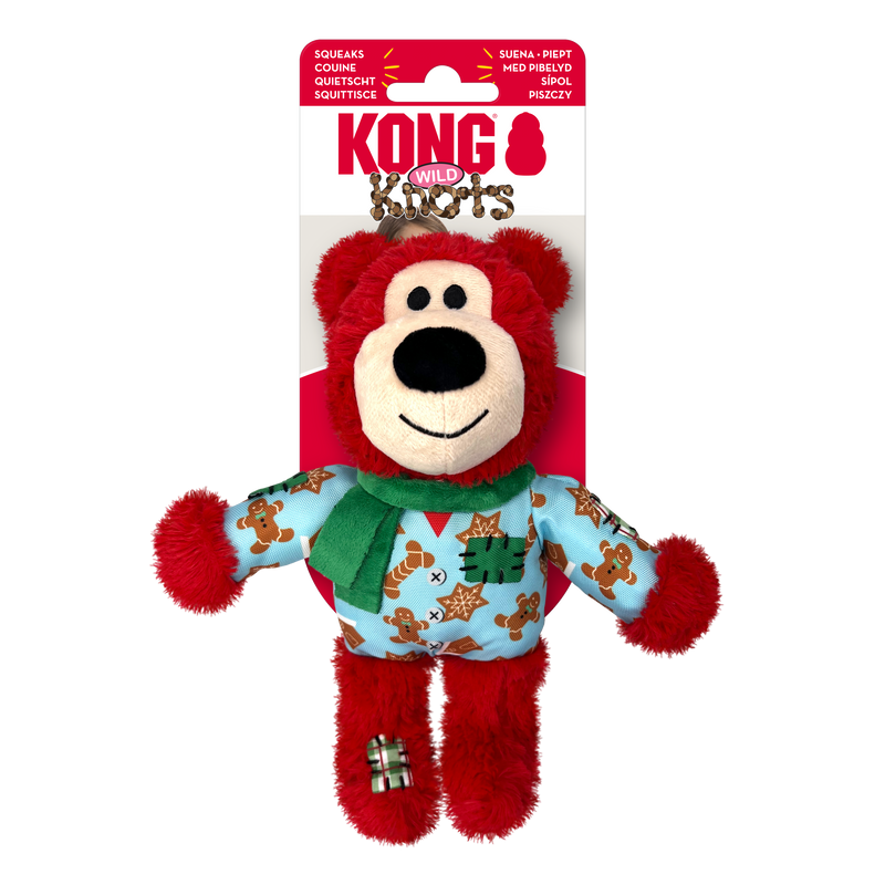 KONG: Christmas Holiday Wild Knots Bear Red (Medium/Large) (NEW)