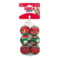 KONG: Christmas Holiday SqueakAir Balls - Pack of 6 - Small (NEW)