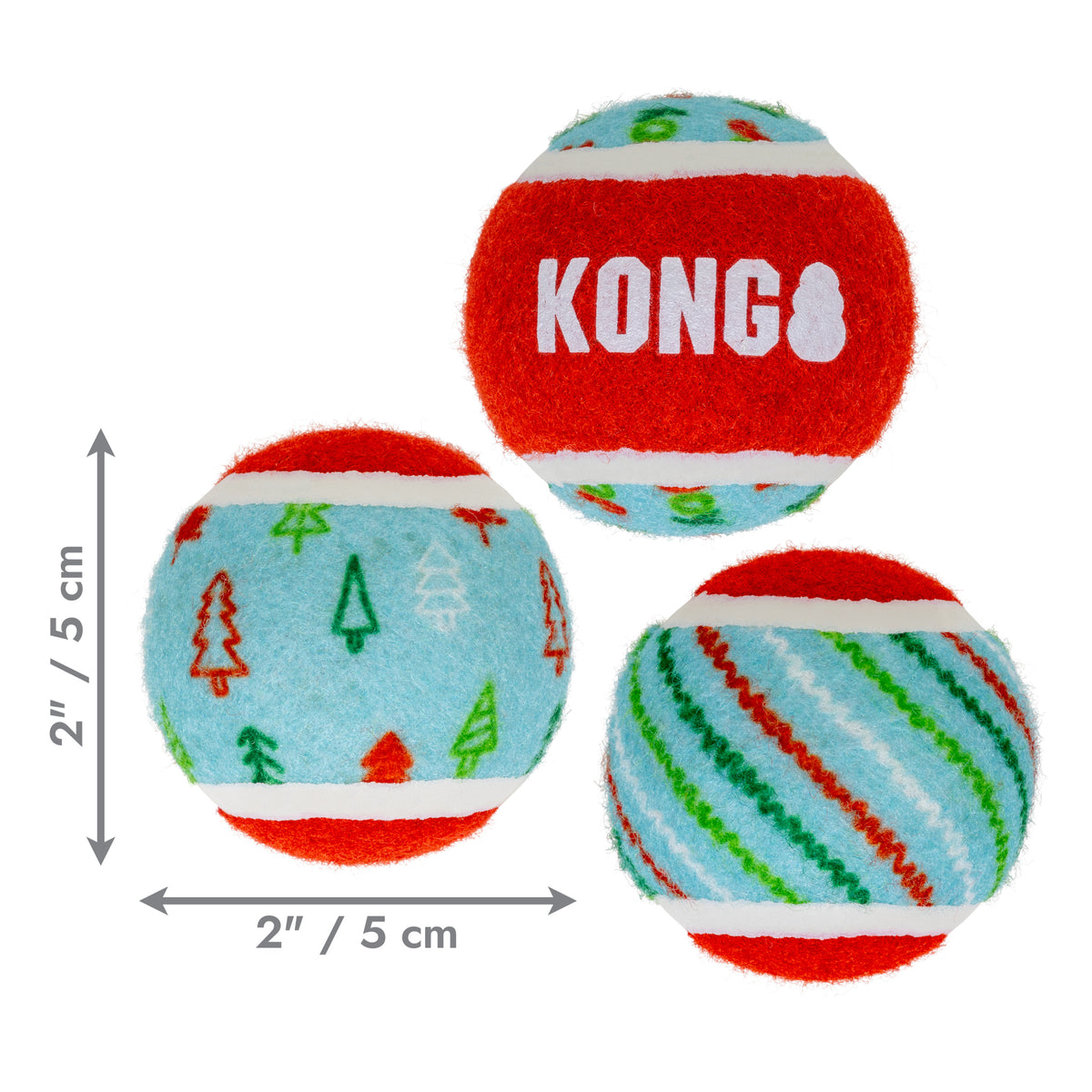 KONG: Holiday Squeak Air Tennis Balls Small - 6 Pack