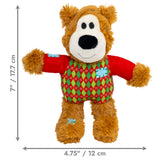 KONG: Christmas Holiday Wild Knots Sweater Bear Red (Small/Medium)