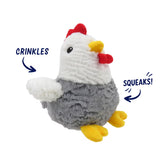 HAL: Smoochy Pet Pals  - Chubby Rooster Squeaky Toy (Gray)