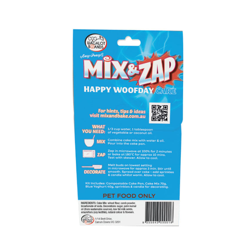 DOG TREATS | Wagalot Dog: Cake Mix HAPPY WOOFDAY Cake Kit - Blue