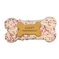 DOG TREATS | Huds and Toke: Happy Birthday Bone Cookie (Small | Pink)