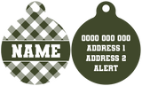 Pet ID Tag | Olive Gingham
