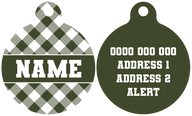 Pet ID Tag | Olive Gingham