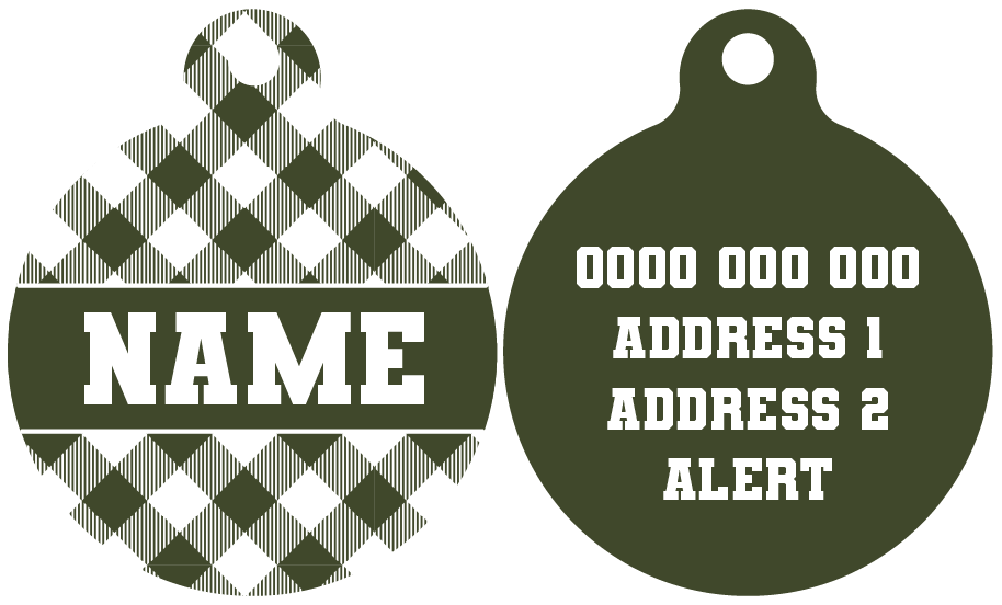 Pet ID Tag | Olive Gingham