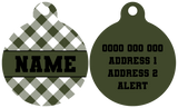 Pet ID Tag | Olive Gingham