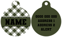 Pet ID Tag | Olive Gingham