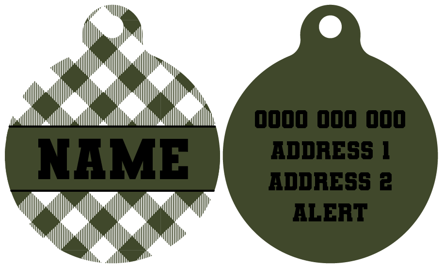 Pet ID Tag | Olive Gingham