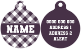 Pet ID Tag | Plum Gingham