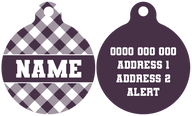 Pet ID Tag | Plum Gingham