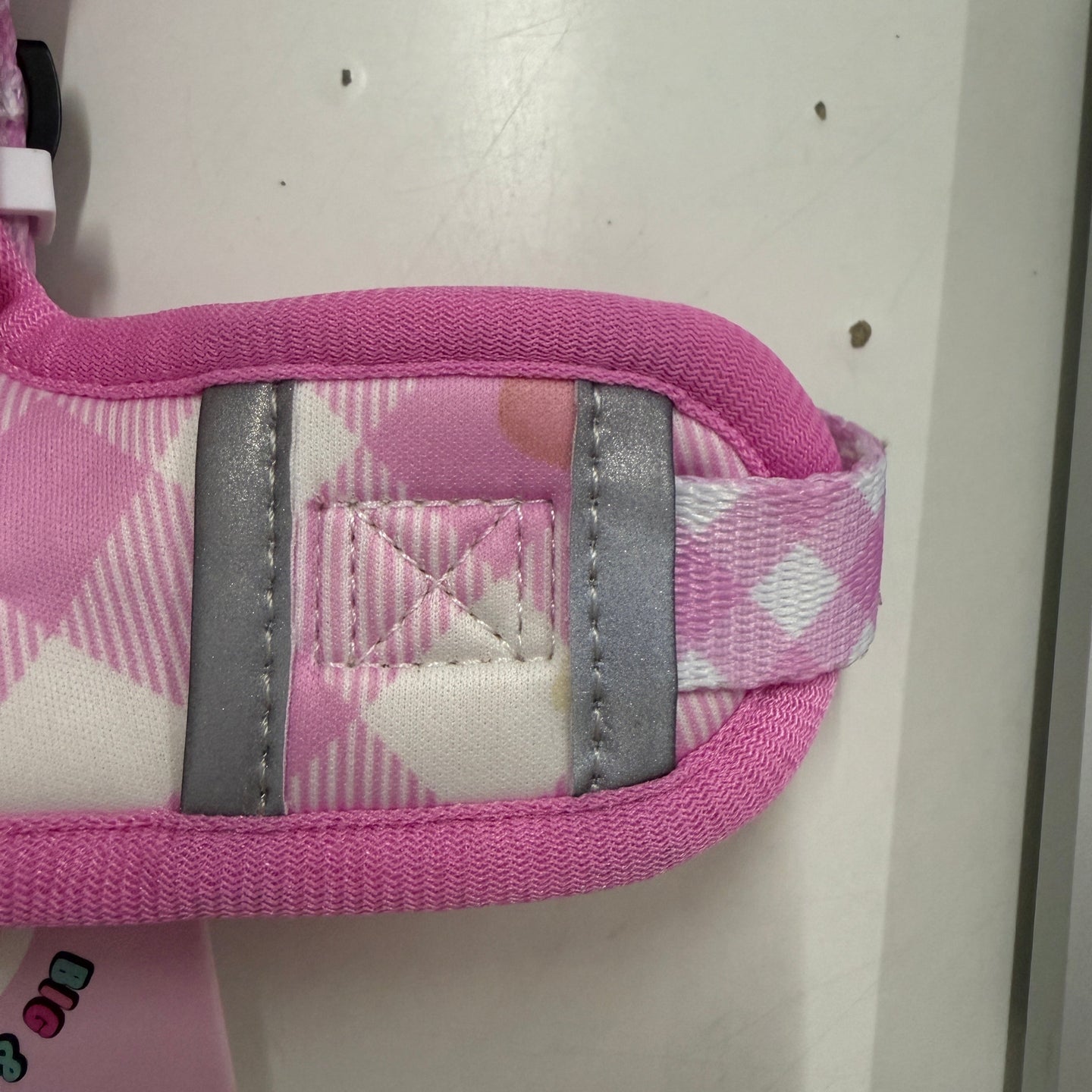ADJUSTABLE DOG HARNESS: Pink Milk Gingham (Size: Small) {FACTORY SECONDS}