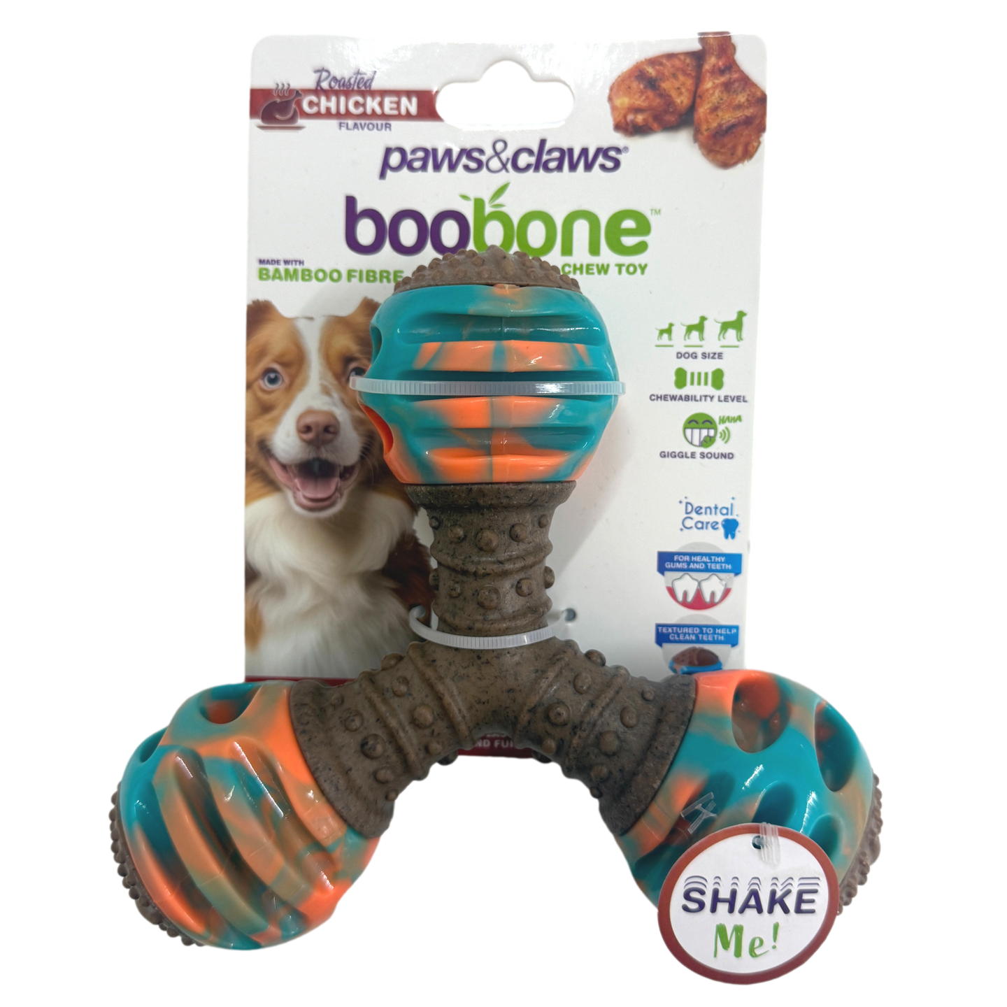 Paws & Claws: boobone Chew Toy (Tri-Bone Shape) | Roasted Chicken Flavour