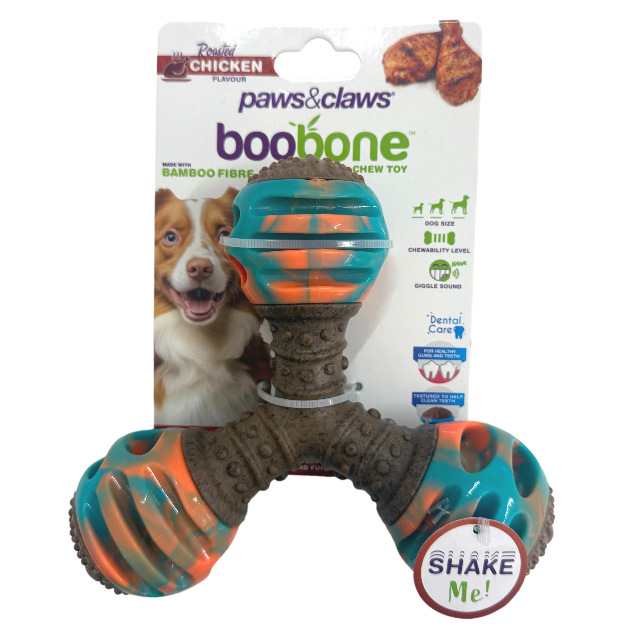 Paws & Claws: boobone Chew Toy (Tri-Bone Shape) | Roasted Chicken Flavour