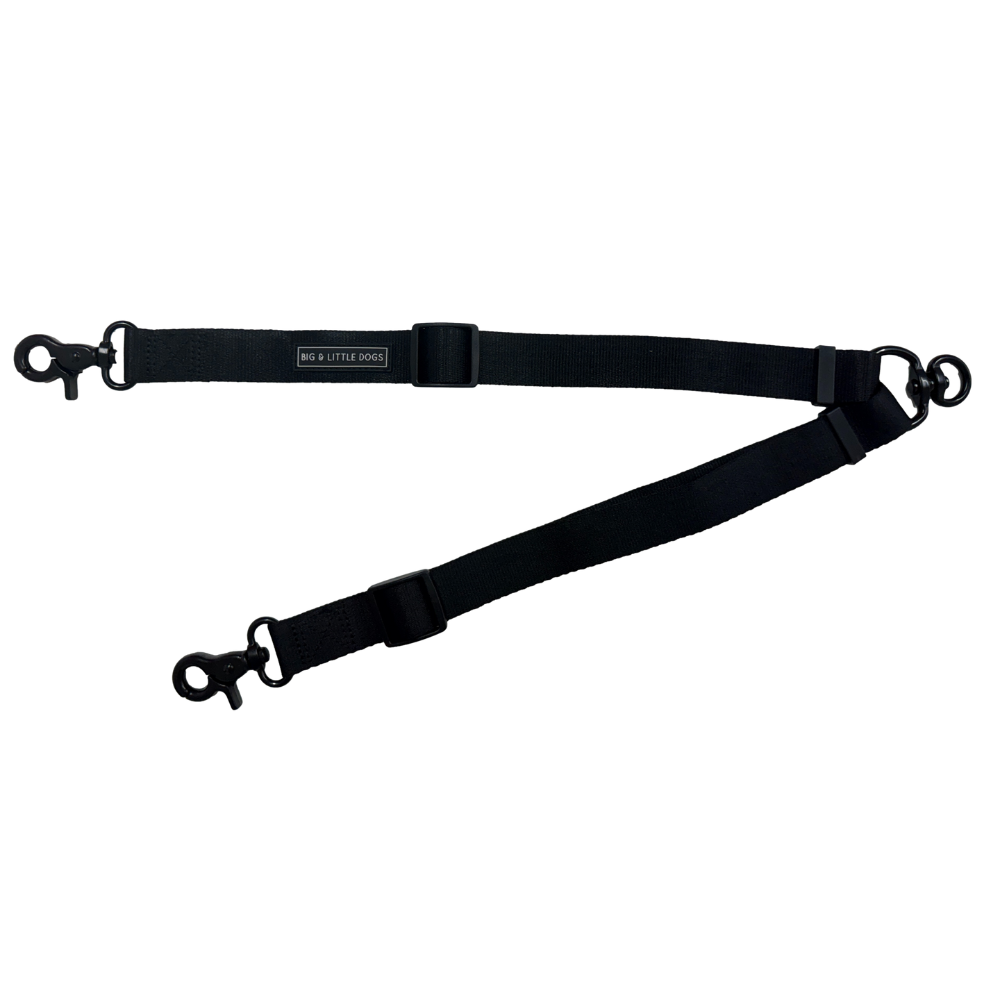 DOG ADJUSTABLE LEASH SPLITTER: Black (with swivel attachment)