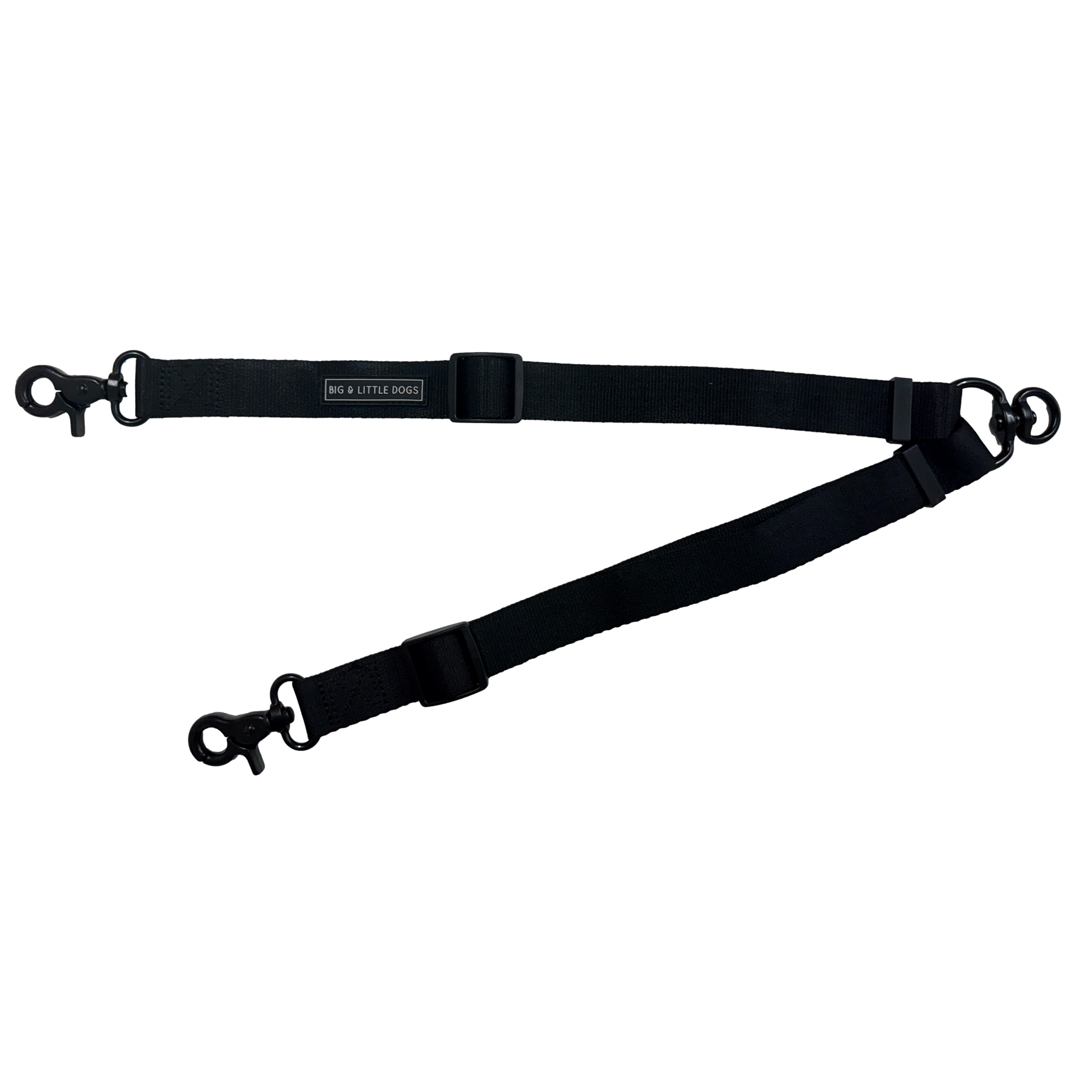 DOG ADJUSTABLE LEASH SPLITTER: Black (with swivel attachment)