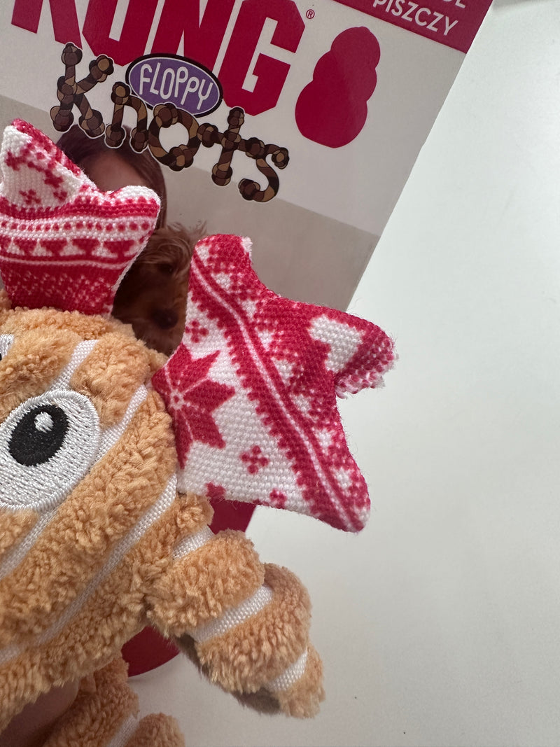 KONG: Christmas Holiday Floppy Knots Reindeer - Red {FACTORY SECONDS}