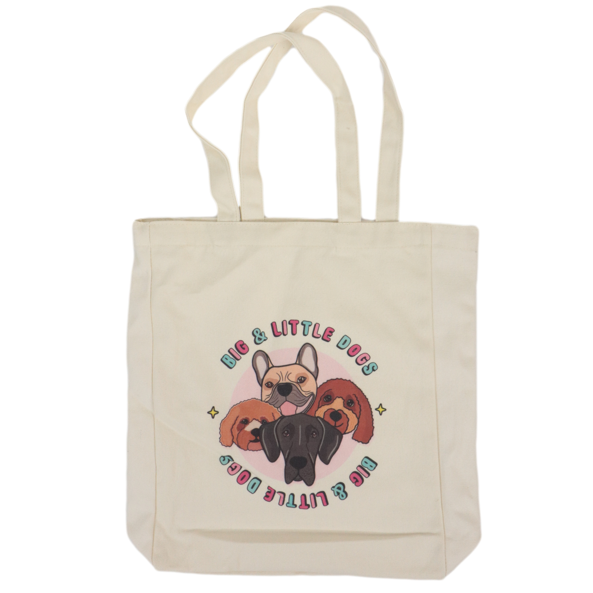 CALICO TOTE BAG: Big & Little Dogs Logo