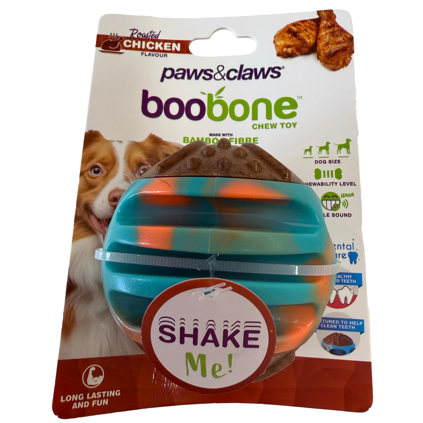 Paws & Claws: boobone Chew Toy (Ball Shape) | Roasted Chicken Flavour