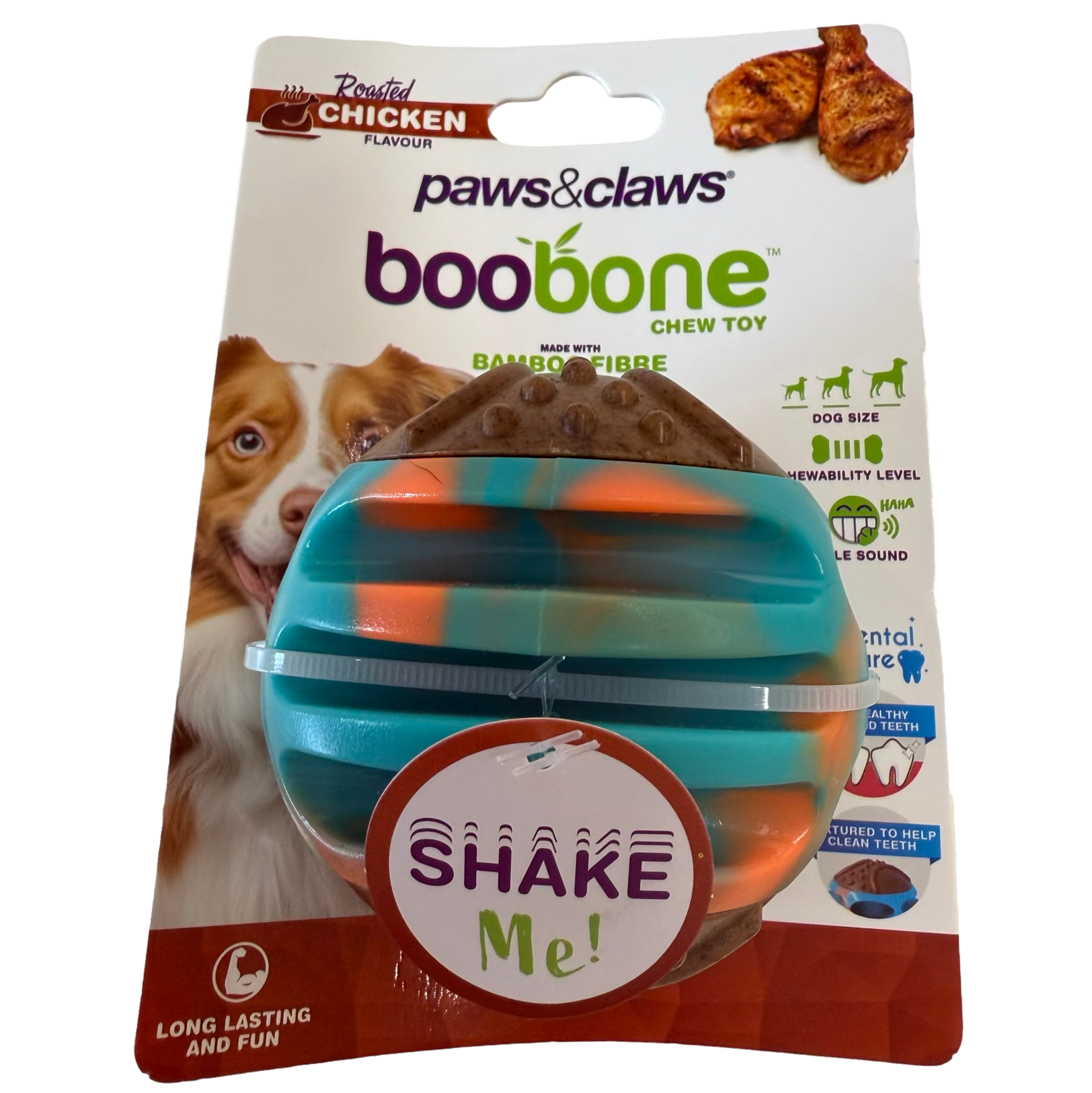 Paws & Claws: boobone Chew Toy (Ball Shape) | Roasted Chicken Flavour