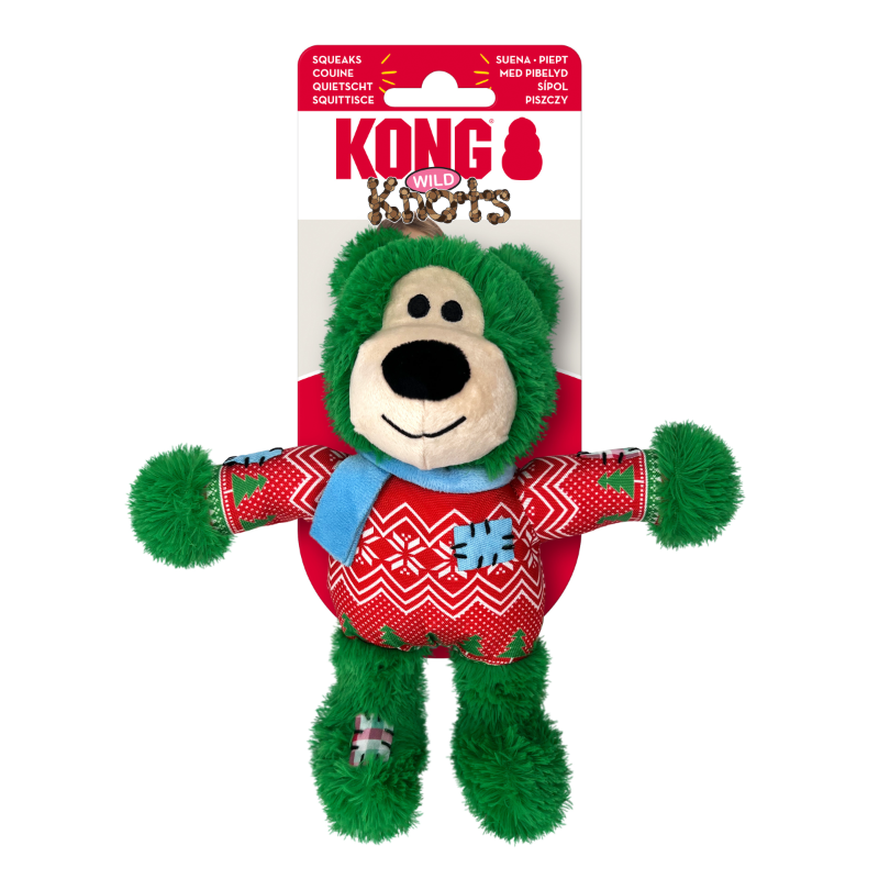 KONG: Christmas Holiday Wild Knots Bear Green (Small/Medium) (NEW)