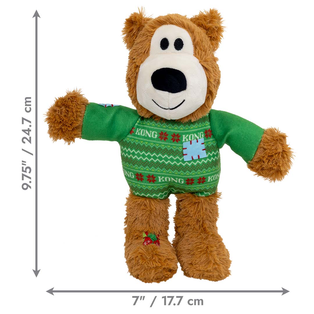 KONG: Christmas Holiday Wild Knots Sweater Bear Green (Medium/Large)