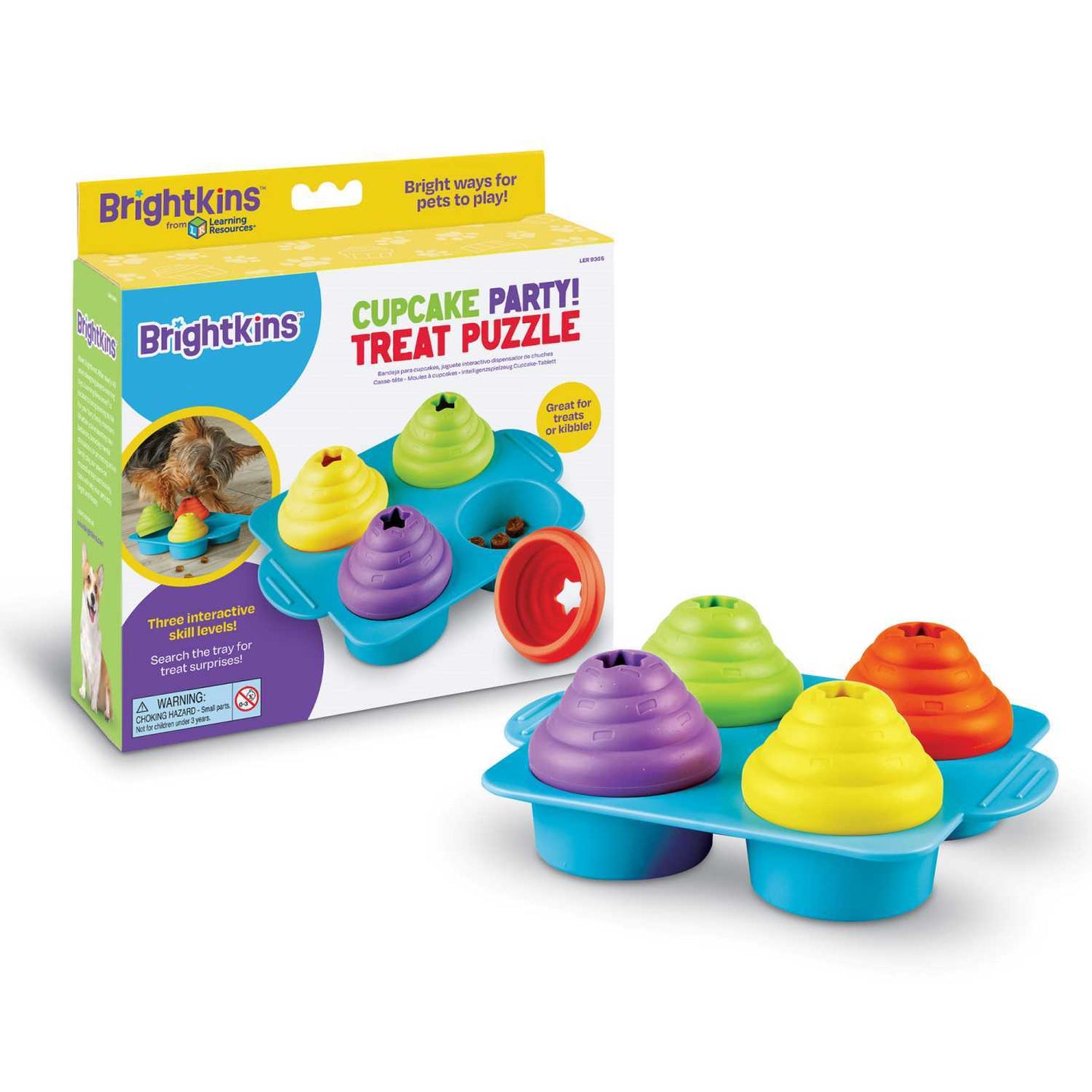 Brightkins: Cupcake Party! Interactive Dog Treat Dispensing Toy & Puzzle