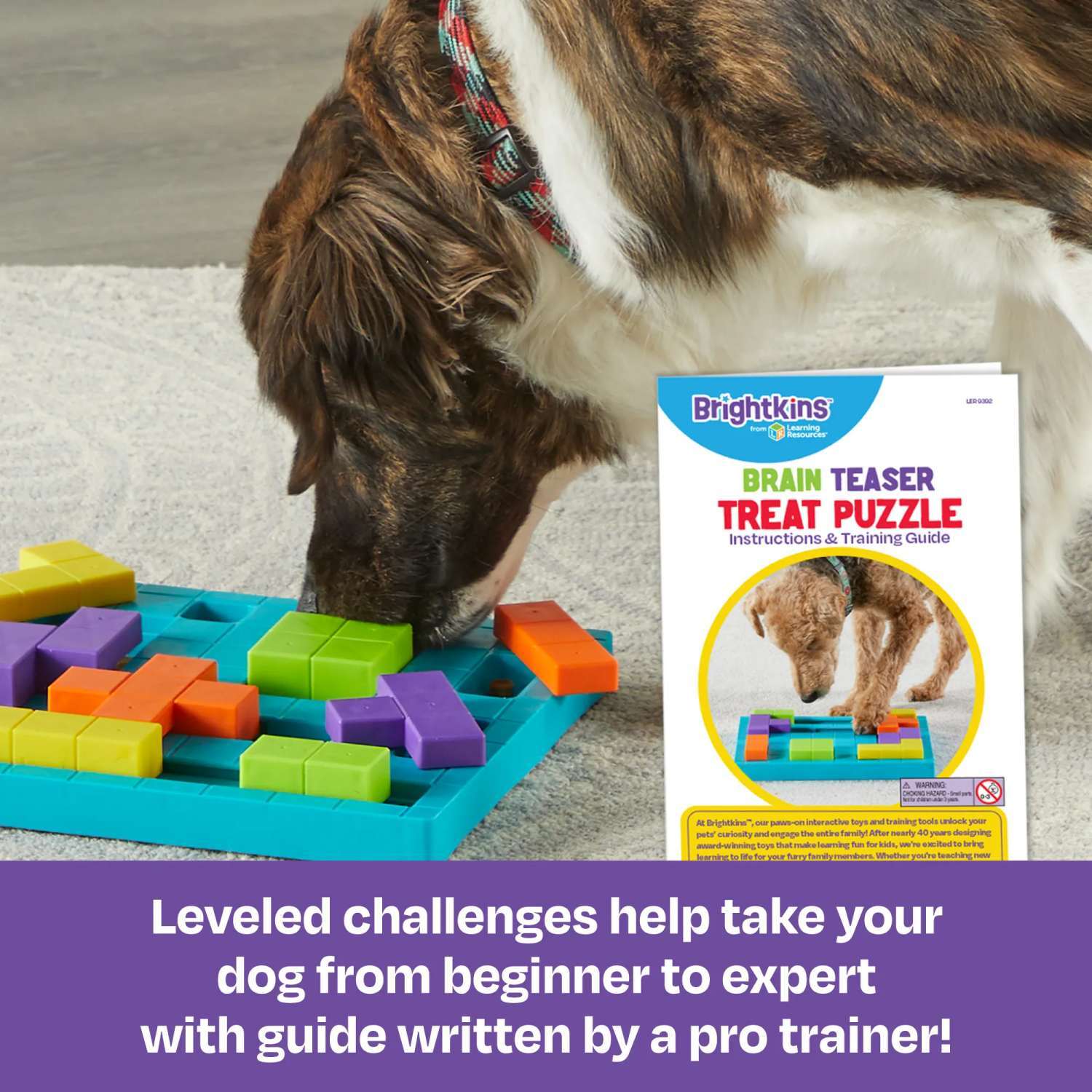 Brightkins: Brain Teaser Interactive Dog Treat & Food Puzzle