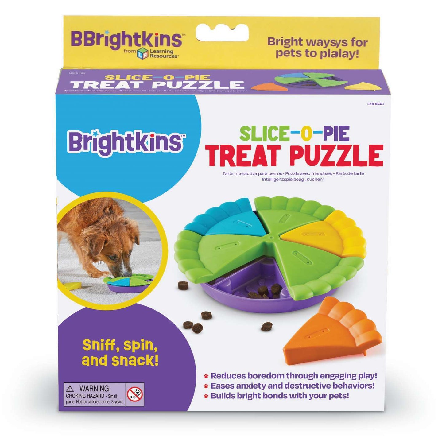 Brightkins: Slice Of Pie Interactive Treat & Food Puzzle Toy