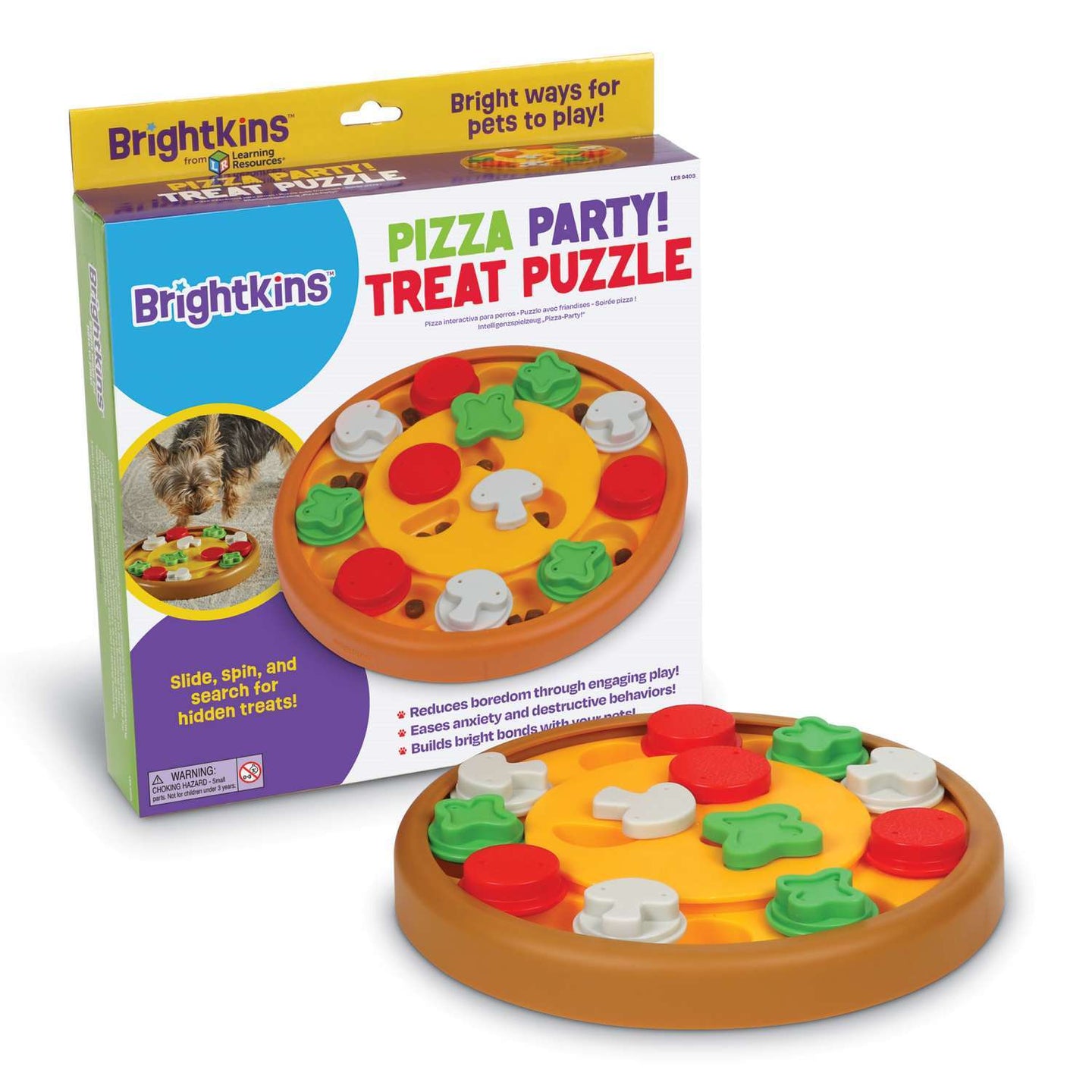 Brightkins: Pizza Party! Interactive Dog Treat & Food Puzzle Toy