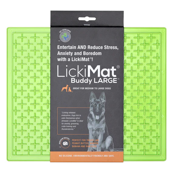 LICKIMAT: Buddy Original Slow Food Anti-Anxiety Licking Mat - Green (Size: X-Large)